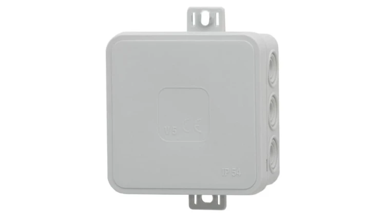 Puszka hermetyczna V6, termoplast 85x85x41 IP54, szara - klik, 12 osłabień