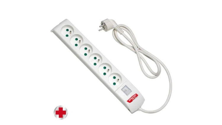 Przedłużacz listwowy FIDO 6x230V, OWY 3x1,5mm2 - 3m z wyłącznikiem