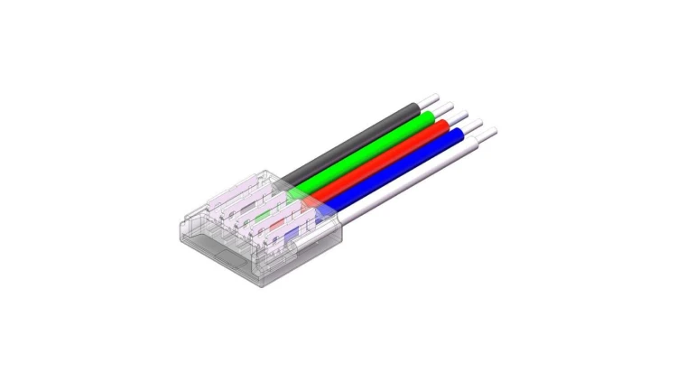 Złącze do taśmy LED - MC - RGBW 12mm - SMD - jednostronne z przewodem - ED00033898
