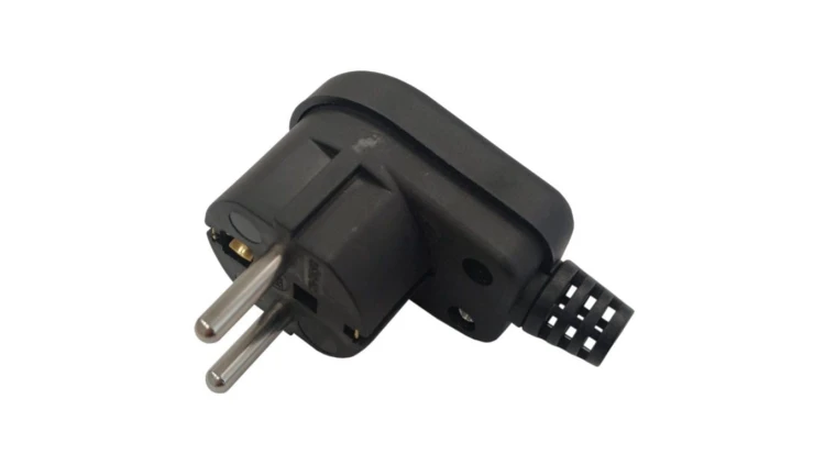 Wtyczka kątowa 2P+Z unischuko IP20 250V~ 16 A czarna 24031