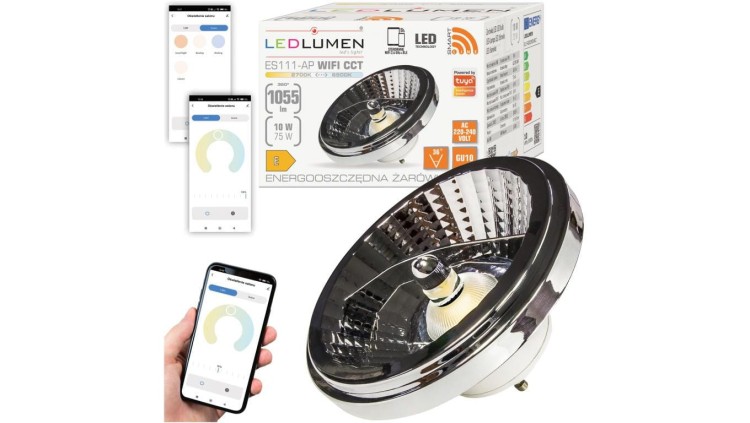 Żarówka LED ES111-AP GU10 10W LED WiFi CCT