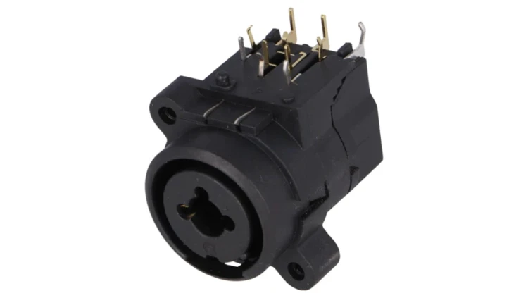 Gniazdo Jack 6,3mm + XLR żeńskie kątowe 90 THT FC2430
