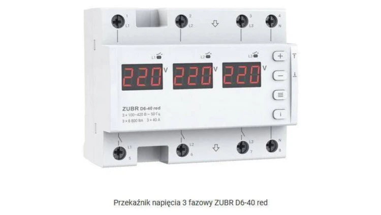 Przekaźnik napięciowy ZUBR D6-40 red