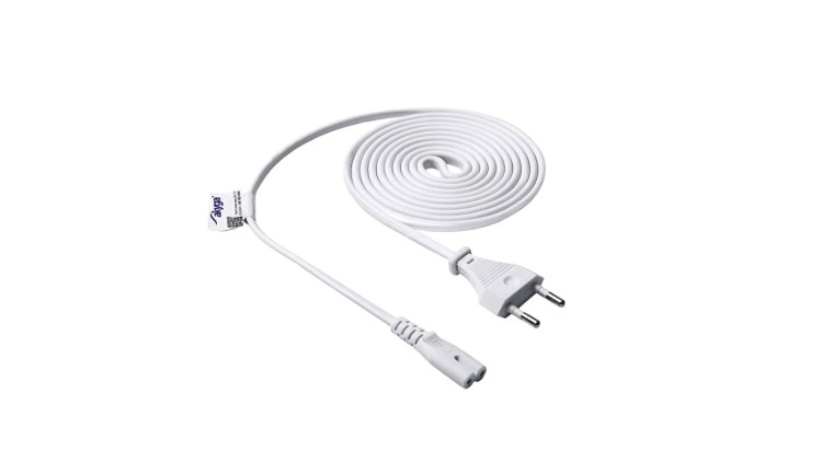 Kabel zasilający ósemka Akyga AK-RD-06A CCA 2x0.5mm² CEE 7/16 / IEC C7 1.5 m biały