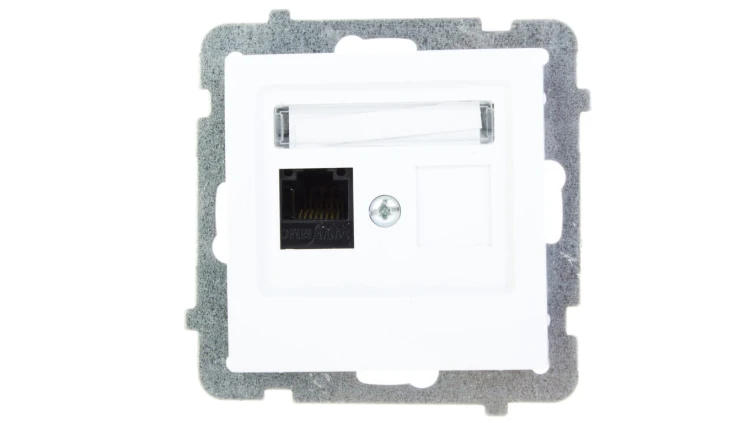 AS Gniazdo komputerowe pojedyncze RJ45 kat.5e MMC białe GPK-1G/K/m/00