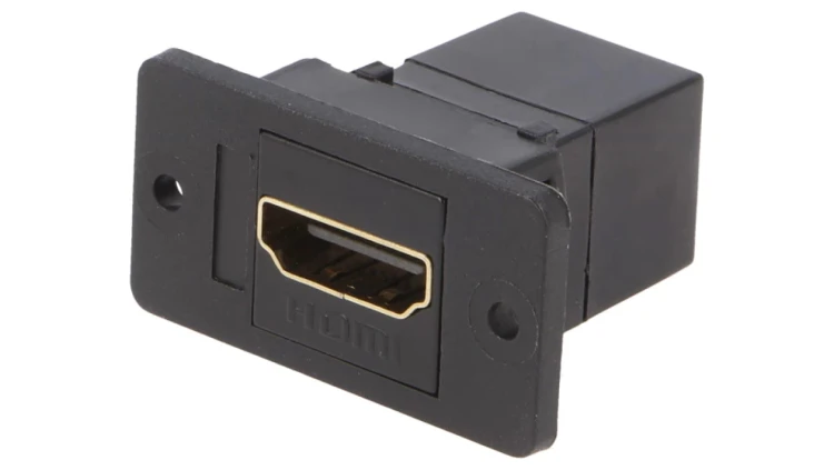 Łącznik HDMI gniazdo z obu stron SLIM złocony 29mm CP30600GX