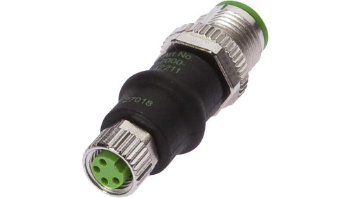 Adapter, M8 żeński 4-PIN prosty, M12 męski 4-PIN prosty, 24V, -25-85C, IP67 VK000040