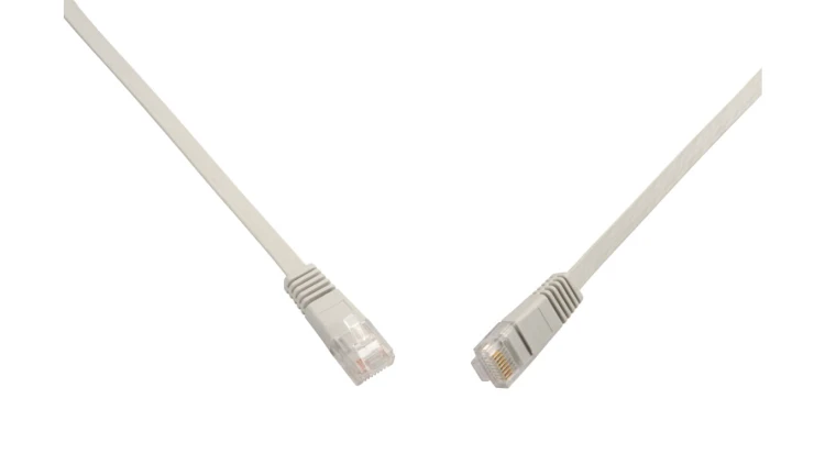 Patchcord płaski CAT5E UTP LSOH 2m szary non-snag-proof C5E-111GY-2MB