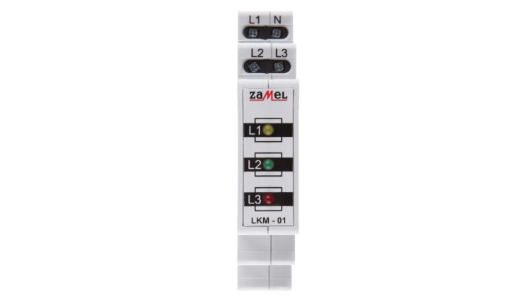 Lampka modułowa 3-fazowa czerwona/zielona/żółta 230-400V AC LKM-01-40 EXT10000039