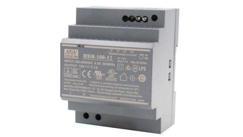 Zasilacz na szynę DIN 85W 12V HDR-100-12 7,1A do led Mean Well