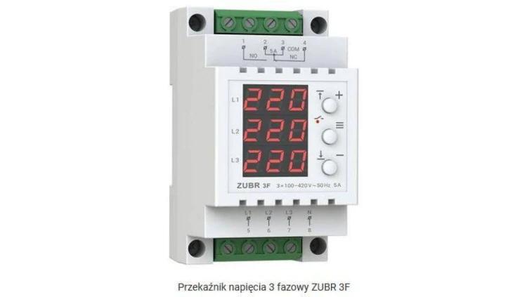 Przekaźnik napięciowy ZUBR 3F trójfazowy