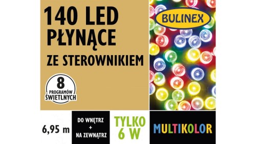 BULINEX 140 LED LAMPKI PŁYNĄCE MULTIKOLOR 6,95m