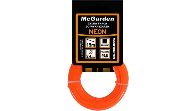 Żyłka do wykaszarki kwadrat neon 2,0mm 15m