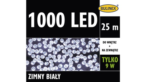 Lampki Bulinex 1000led białe zimne 25,00 m