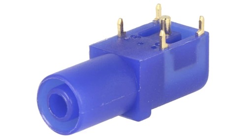 Gniazdo bananowe 4mm 24A 33mm niebieski złocony na panel FCR7350L