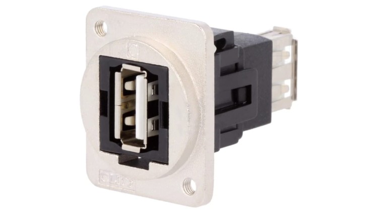 Łącznik USB A - USB A 2.0 FT metal 19x24mm CP30208NM3