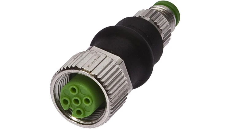 Adapter, M12 żeński 3-PIN prosty, M8 męski 3-PIN prosty, 24V, -25-85C, IP67 VK000037