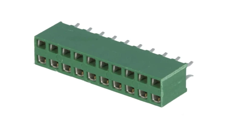 Gniazdo kołkowe HV-100 żeńskie 20-PIN proste 2,54mm THT 2x10 1-215307-0