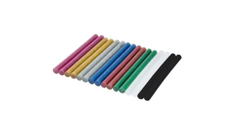 Wkłady klejowe brokat 8*100 mm 12 szt. mix kolorów