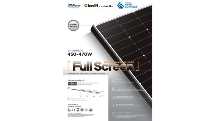 Moduł fotowoltaiczny 460Wp DAH Solar DHT-M60X10/FS-460W-FULL SCREEN-BF 1903x1134x30