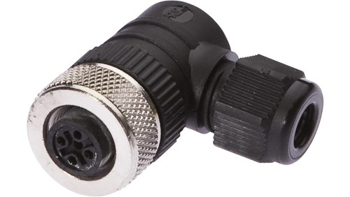 Gniazdo kablowe Ø3-6,5mm, 4A, 240V, -25-90C, M12 żeńskie 4-PIN, IP67, PBT VK003020