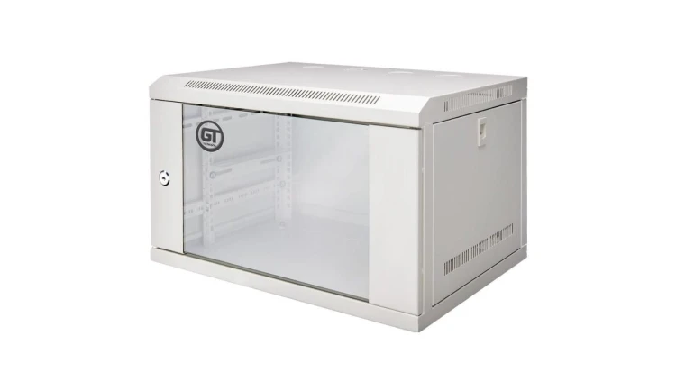 Szafa wisząca RACK 19 6U 400mm drzwi szklane szara GT Series AG