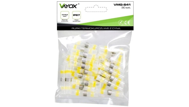 Rurki termokurczliwe z cyną i klejem 4.0-6.0mm 30 szt. VMG-S41 Vayox