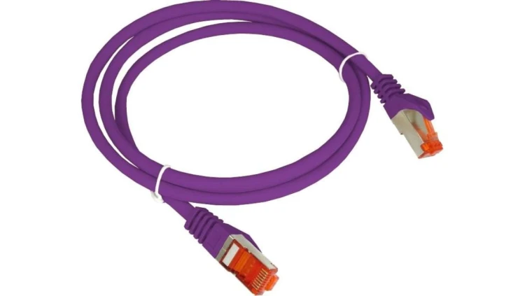 Patch-cord S/FTP kat.6A LSOH fioletowy 5m ALANTEC