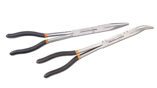 Zestaw szczypiec półokrągłych długich,podwójny przegub, 2szt