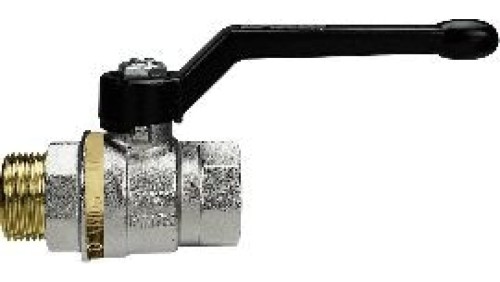 Zawór kulowy G 1 1/4 GW - G 1 1/4 GZ PN25, mosiądz niklowany, PTFE