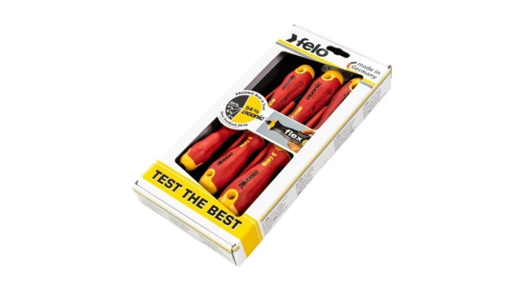 Wkrętaki izolowane 1KV dla elektryka FELO Ergonic VDE zestaw 6 sztuk (4xPŁ. + 2xPH)