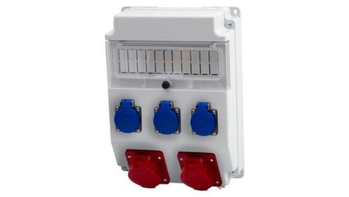 Rozdzielnica CAJA 11M - gniazda 16A 5p, 32A 5p, 3x230V /11 modułów/