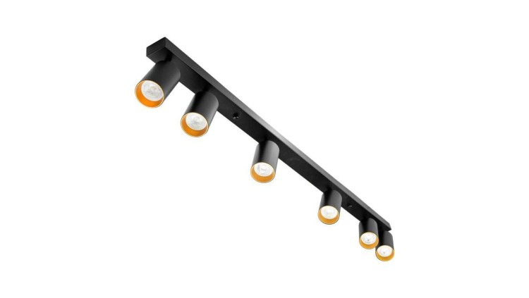 Lampa sufitowa ERIS SPOT Reflektor Oprawa Halogenowa 6xGU10 Czarno-Złota