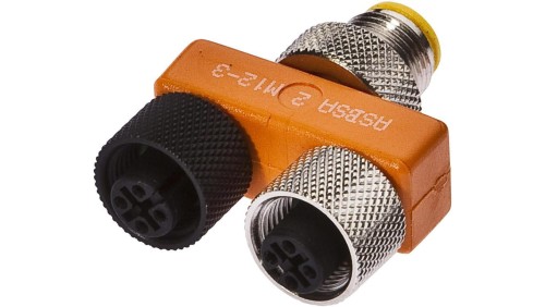 Rozdzielacz, okablowanie szeregowe, 2x M12 3-PIN, M12 4-PIN VK001037